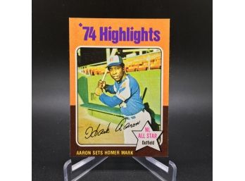 1975 Topps 74 Highlights Hank Aaron Card