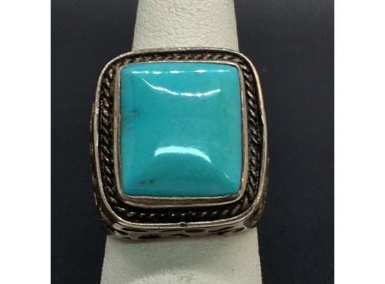 Square Turquoise Sterling Silver Ring