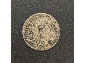 1867 Shield Nickel Five Cent
