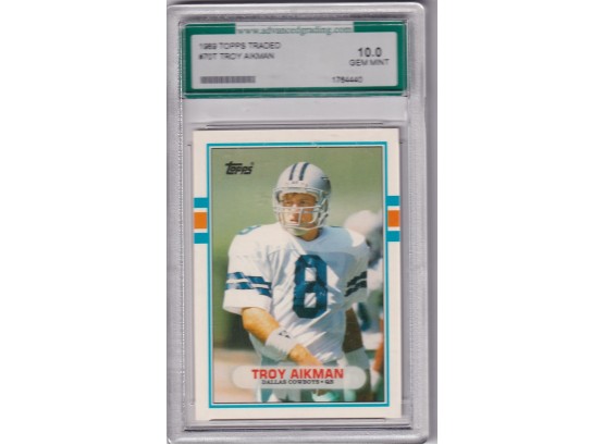 1989 Topps Traded Troy Aikman AGS Graded 10.0
