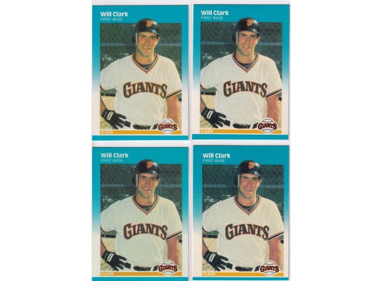 1987 Fleer Will Clark Rookie Cards Lot Of Four