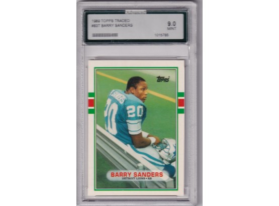 1989 Topps Traded Barry Sanders AGS  9.0 Graded