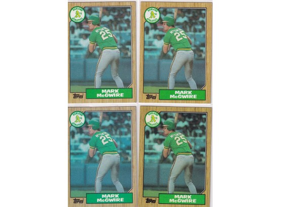 Lot Of 4 1987 Topps Mark Mcgwire Rookies