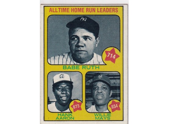 1973 Topps All Time Home Run Leaders Ruth Mays Aaron