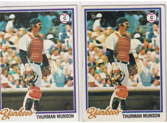 1978 Topps Thurman Munson Lot Of Two