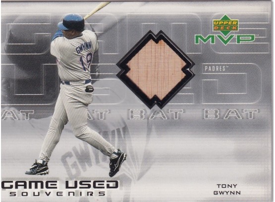 2000 Upper Deck MVP Tony Gwynn Game Used Souvenirs Game Used Bat Card