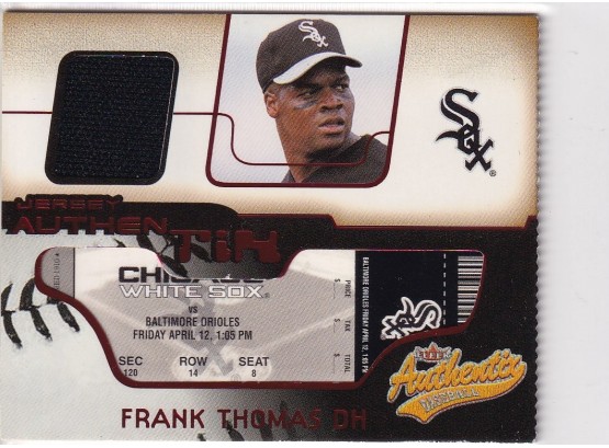 2002 Fleer Frank Thomas Jersey Authentic  Jersey Card