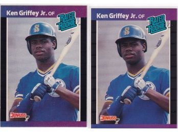 1989 Donruss Ken Griffey Jr Rookie Card Lot Of Two