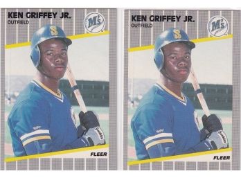 1989 Fleer Ken Griffey Jr Rookie Card Lot Of Two