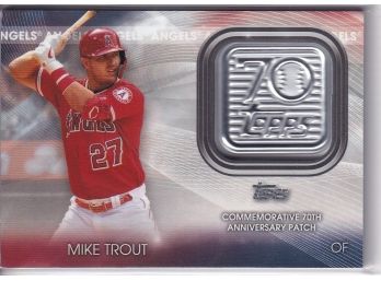 2021 Topps 70th Anniversary Logo Patch Mike Trout
