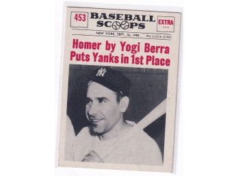 1961 NU Card Scoops Homer By Yogi Berra Puts Yanks In 1st Place
