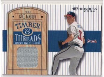 2004 Donruss Greg Maddux Timber & Threads Jersey Card