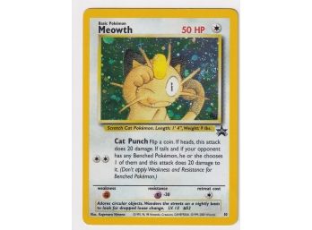 2000 Pokemon Meowth Black Star Promo Game Boy Holo