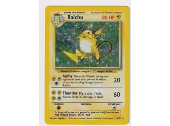 1999 Pokemon Raichu Holo 14/102
