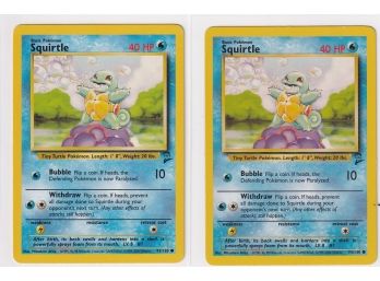 1999 Pokemon Squirtle 93/130 Lot Of Two