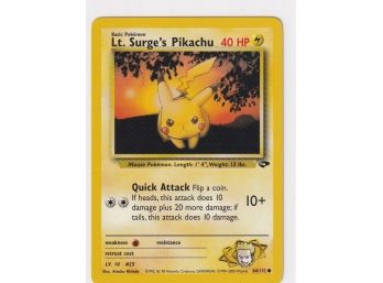 2000 Pokemon Lt. Surge's Pikachu 84/132 1st Edition