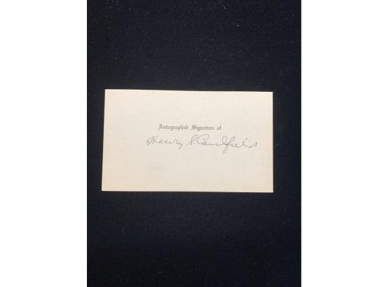 Henry S. Coulfield Signature