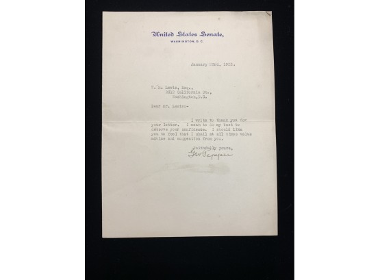 George W. Pepper Signed Letter