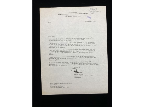 Donn A. Starry Signed Letter