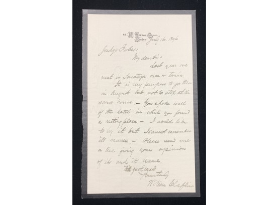 William Claflin SIgned Letter
