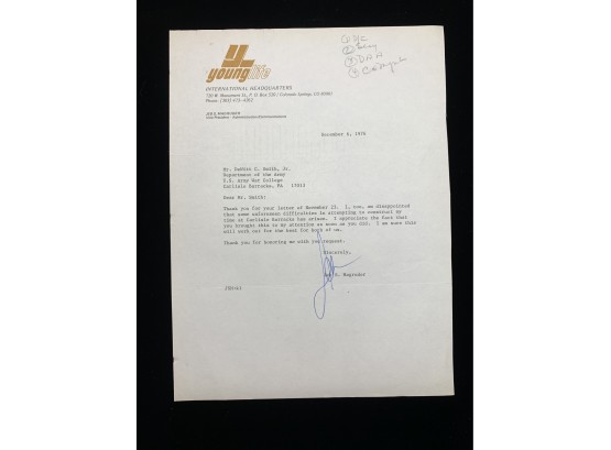 Jeb Magruder Signed Letter