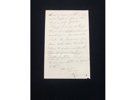 John Raines Signed Letter