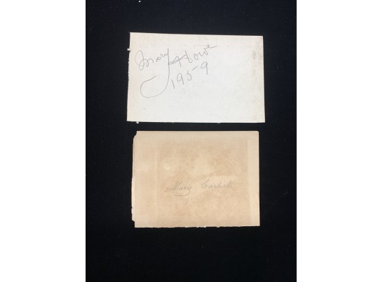 Pair Of Mary Carlisle Howe Signatures