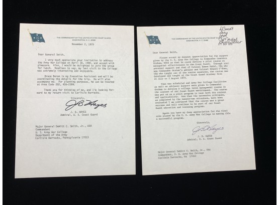 Pair Of Letters Signed By John B. Hayes
