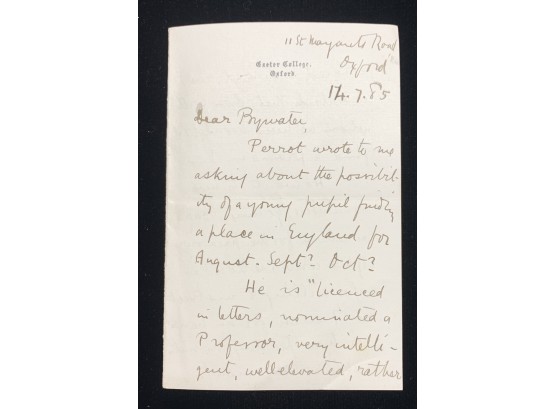 William Mitchell Ramsay Signed Letter