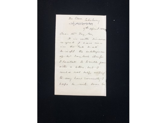 Henry Fawcett Signed Letter
