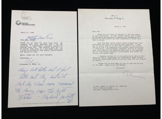 Pair Of Alexander M. Haig Signed Letters