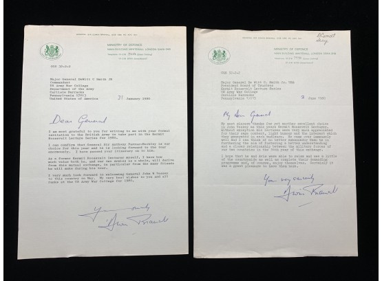Pair Of Edwin Bramall Signed Letters