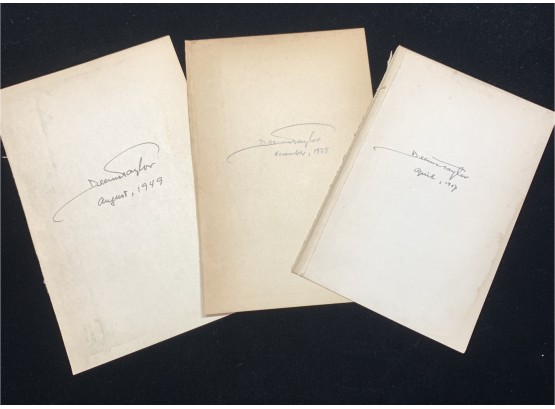 Lot Of (3) Deems Taylor Signatures