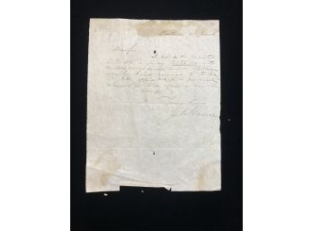 Signed Late 1800's Letter