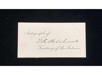 Ethan Hitchcock Signed Card