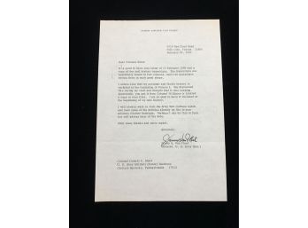 James A. Van Fleet Signed Letter