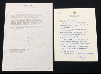 2 Letters Signed By Gary Hart