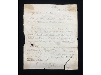 1818 Signed Letter