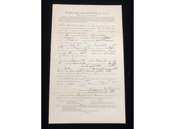 1865 G.A.R. Membership Application