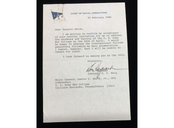 Thomas B. Hayward Signed Letter