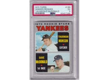 1970 Topps Yankees Rookies T. Munson/ D.McDonald PSA 5 EX