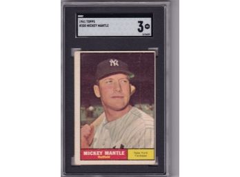 1961 Topps Mickey Mantle SGC Graded 3 Very Good