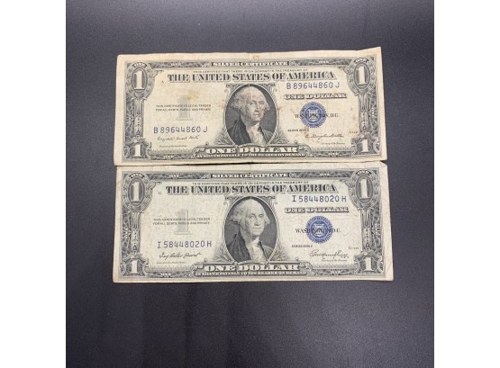 1935 $1 Silver Certificate Lot Of Two