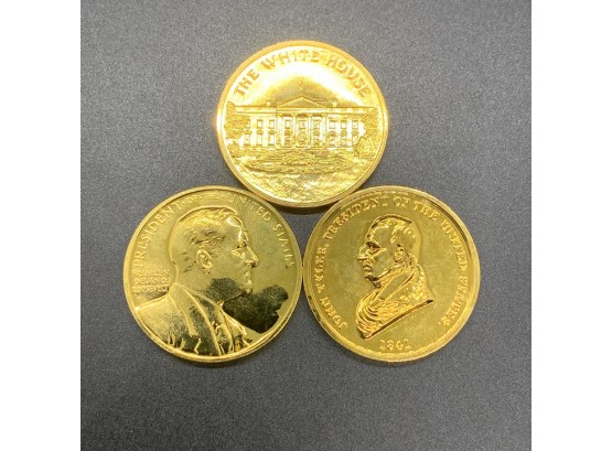 Three Bronze President Coins