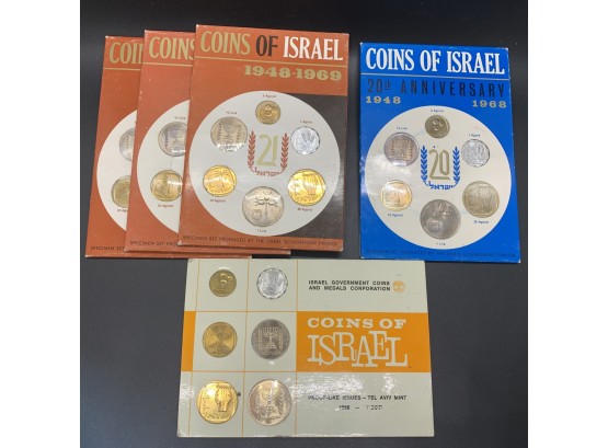 Coins Of Israel Three Different Sets Lot Of Five
