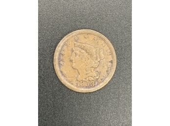 1853 Braided Hair 1/2 Cent