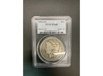 1892 CC Morgan Silver Dollar PCGS VG08