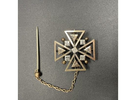 Victorian Maltese Cross Gold Fill GF Pin