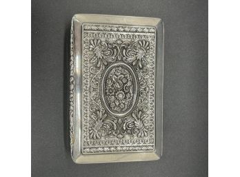 English Sterling Silver Box Business Card Holder Cigarette Case