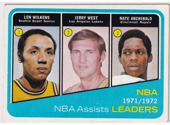 1972 Topps NBA 1971/72 NBA Assist Leaders Jerry West